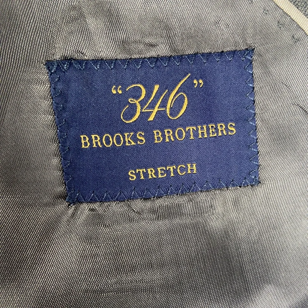 Brooks Brothers 346 Stretch 2 Piece Suit Men 44L Blazer 36x33 Pant Grey Wool